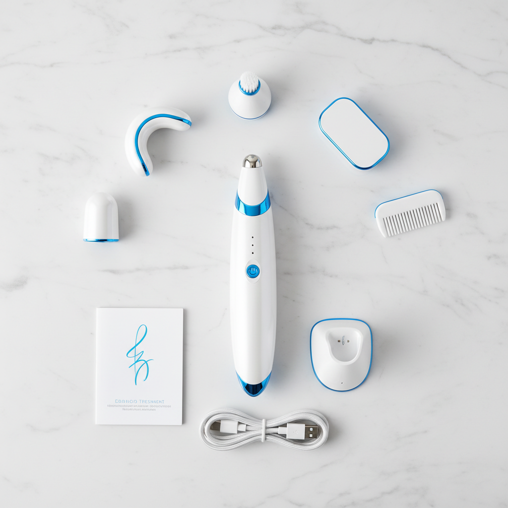 LED Facial Wand with 6 treatment attachments